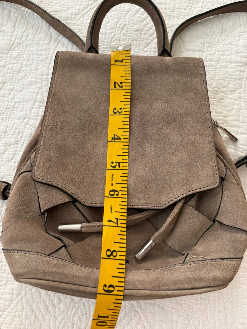 Rag and Bone Pilot Mini Backpack Taupe woven suede. Decent shape